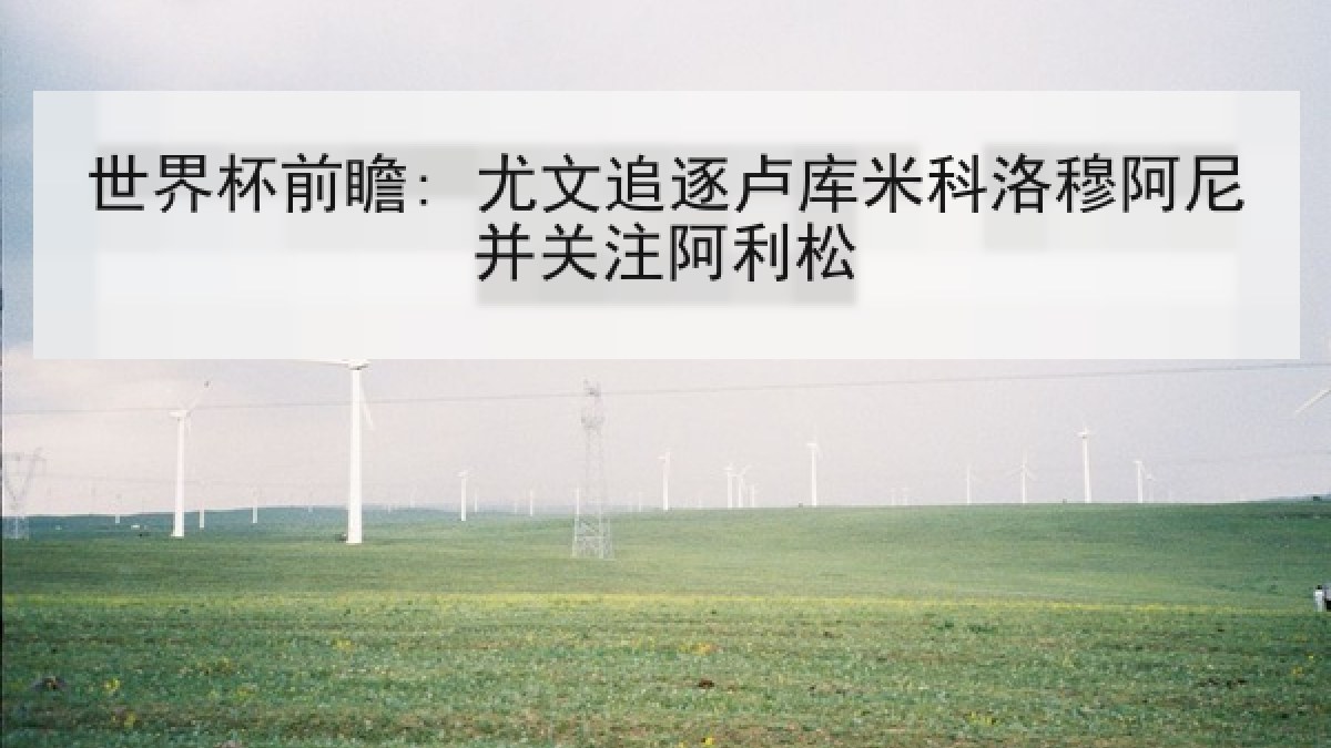 世界杯前瞻: 尤文追逐卢库米科洛穆阿尼并关注阿利松 世界杯前瞻: 尤文追逐卢库米科洛穆阿尼并关注阿利松